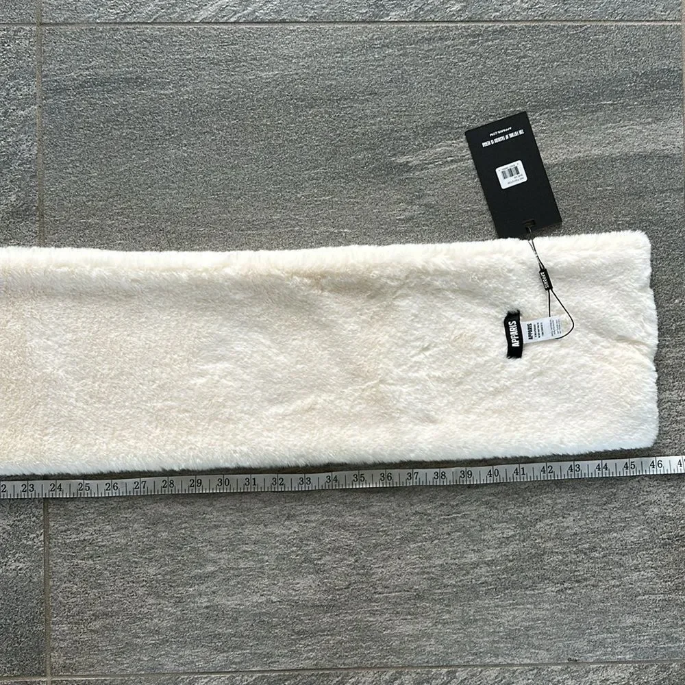 NWT Apparis Ivory Faux Fur Crisscross Scarf Winter Wrap One size 46